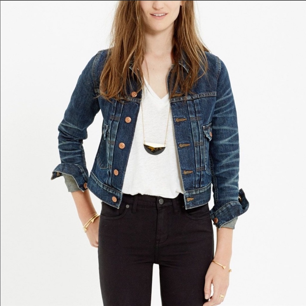 Madewell Rivet and Thread denim jean jacket xxs - Picture 2 of 8